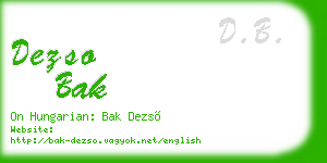 dezso bak business card